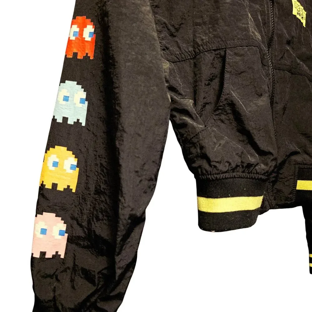 Justice Pac-man zip up bomber jacket size kids 7/8